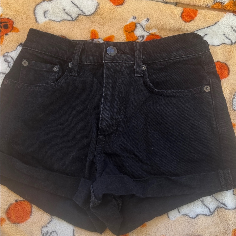 Aeropostale Charcoal Denim Mom Shorts